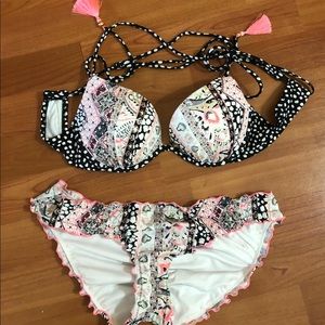 Victoria’s Secret pushup bikini top scrunch bottom
